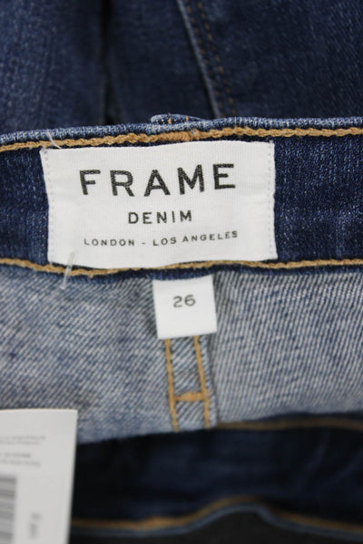 Frame Denim Women Bootcut Cropped Dark Blue Jeans Size 26