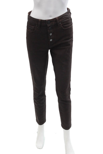 Paige Women Ankle Skinny Jeans Brown Size 28