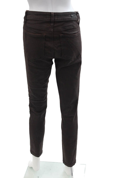 Paige Women Ankle Skinny Jeans Brown Size 28