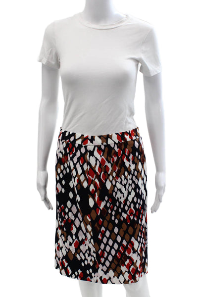 Boss Hugo Boss Womens A-Line Geometric Black Skirt Viscose Elastane Size 6