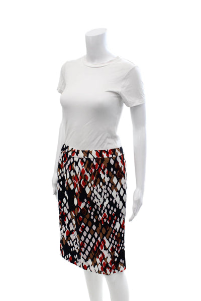 Boss Hugo Boss Womens A-Line Geometric Black Skirt Viscose Elastane Size 6