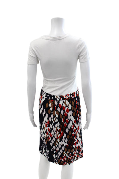 Boss Hugo Boss Womens A-Line Geometric Black Skirt Viscose Elastane Size 6