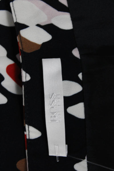 Boss Hugo Boss Womens A-Line Geometric Black Skirt Viscose Elastane Size 6