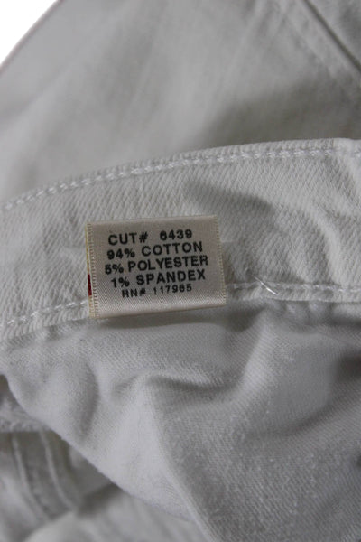 J Brand Womens White Skinny Jeans Button Fly Mid Rise 28 Inseam Size 24