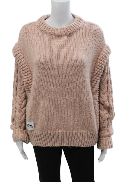 Jakke Unisex Pullover Beige Crew Neck Long Sleeve Acrylic Blend Size 4