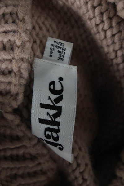 Jakke Unisex Pullover Beige Crew Neck Long Sleeve Acrylic Blend Size 4