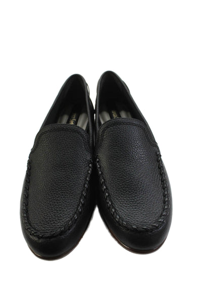 Franco Sarto Womens Leather Maude Slide On Loafers Black Size 9.5 Medium