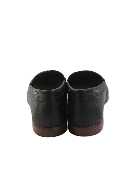 Franco Sarto Womens Leather Maude Slide On Loafers Black Size 9.5 Medium