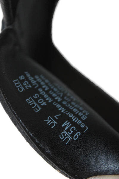 Franco Sarto Womens Leather Maude Slide On Loafers Black Size 9.5 Medium