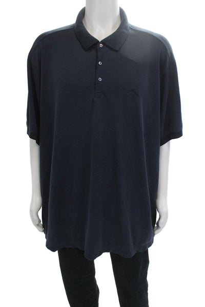 Tommy Bahama Mens Diamond Print Shirt Navy Blue Size Extra Extra Extra Large