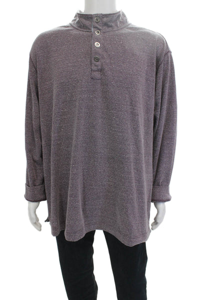 Tommy Bahama Mens Dark Gray Mock Neck Button Sweater Long Sleeve Size 3XL