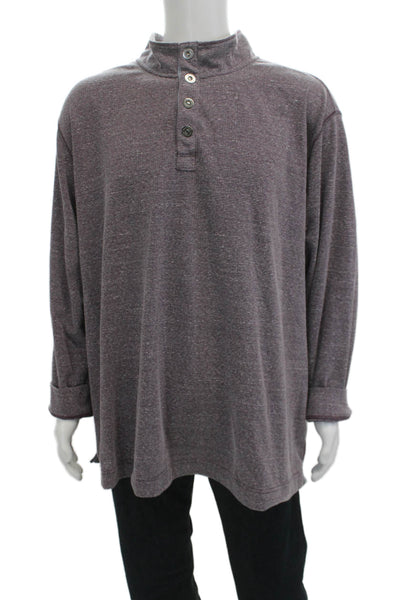 Tommy Bahama Mens Dark Gray Mock Neck Button Sweater Long Sleeve Size 3XL