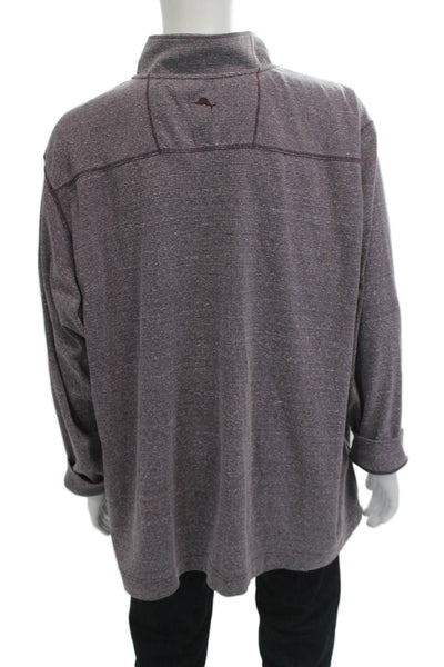 Tommy Bahama Mens Dark Gray Mock Neck Button Sweater Long Sleeve Size 3XL