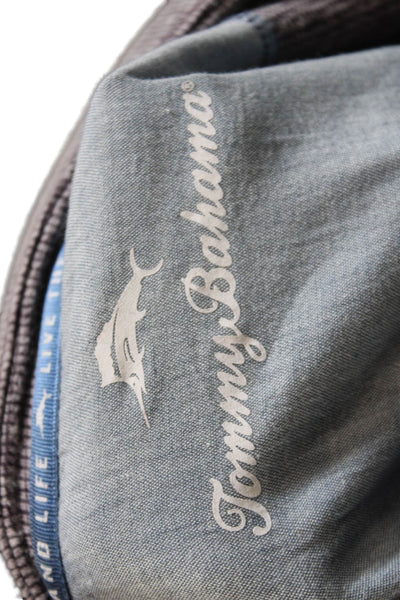Tommy Bahama Mens Dark Gray Mock Neck Button Sweater Long Sleeve Size 3XL
