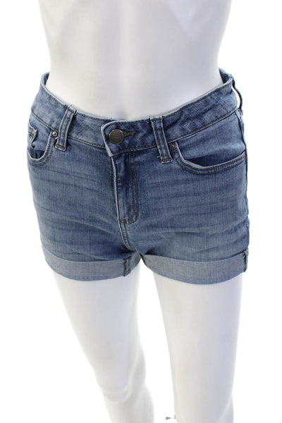 Daily/Ritual Unisex Blue Button Cotton Blend Beach Shorts Size 25