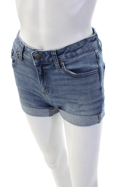 Daily/Ritual Unisex Blue Button Cotton Blend Beach Shorts Size 25