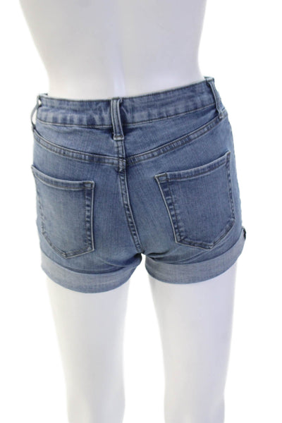 Daily/Ritual Unisex Blue Button Cotton Blend Beach Shorts Size 25