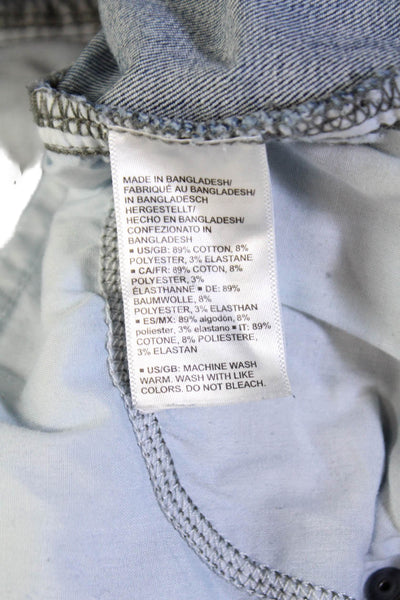 Daily/Ritual Unisex Blue Button Cotton Blend Beach Shorts Size 25