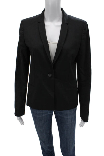 Elie Tahari Women Black Wool Blend Button Classic Blazer Size 10
