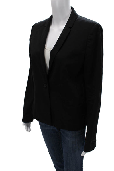 Elie Tahari Women Black Wool Blend Button Classic Blazer Size 10