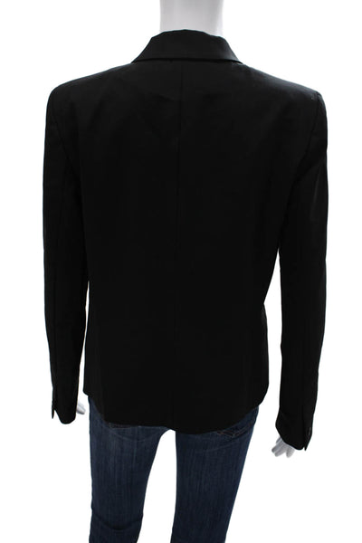 Elie Tahari Women Black Wool Blend Button Classic Blazer Size 10