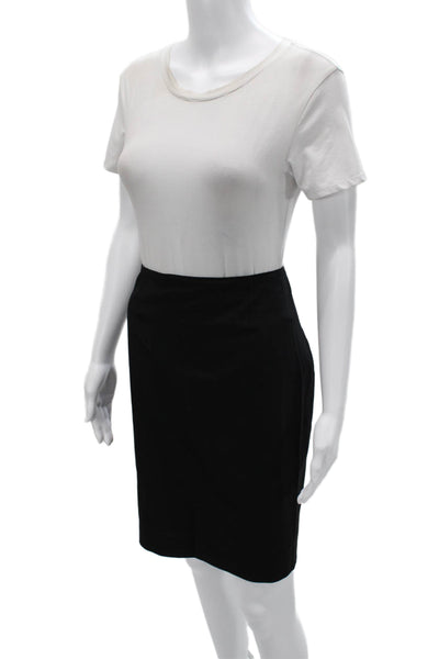 Elie Tahari Women Black Wool Blend Short Straight Pencil Skirt Size 10