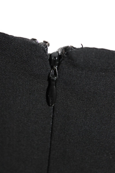 Elie Tahari Women Black Wool Blend Short Straight Pencil Skirt Size 10