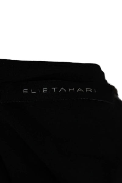 Elie Tahari Women Black Wool Blend Short Straight Pencil Skirt Size 10