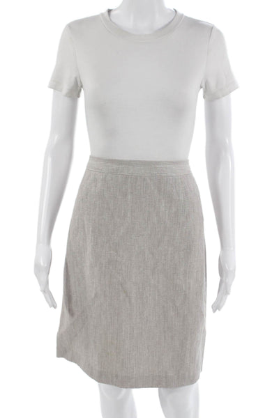 Reiss Women A-Line Linen Blend Short Beige Skirt Size 14