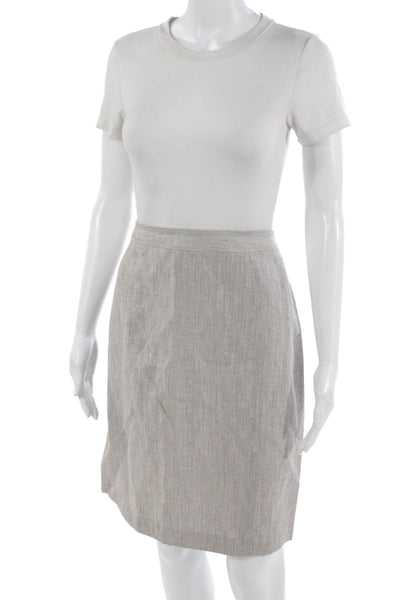 Reiss Women A-Line Linen Blend Short Beige Skirt Size 14