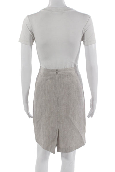 Reiss Women A-Line Linen Blend Short Beige Skirt Size 14