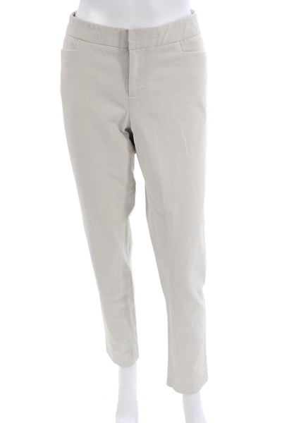 Ecru Women Ankle Cropped Dress Pants Beige Zip Cotton Blend Size 6