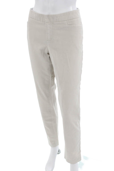 Ecru Women Ankle Cropped Dress Pants Beige Zip Cotton Blend Size 6