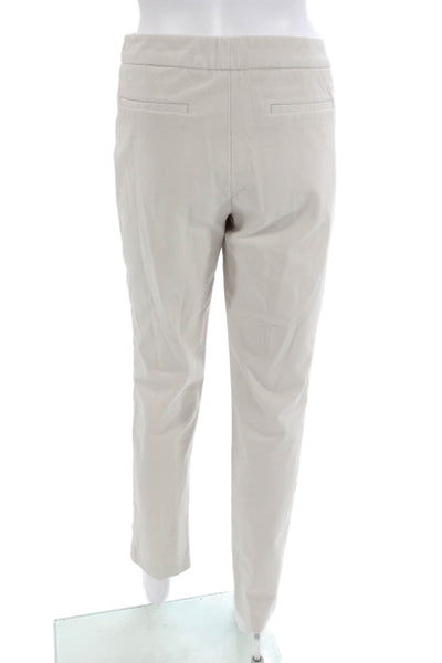 Ecru Women Ankle Cropped Dress Pants Beige Zip Cotton Blend Size 6