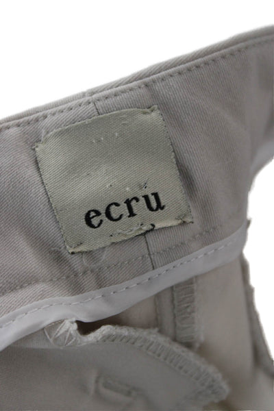 Ecru Women Ankle Cropped Dress Pants Beige Zip Cotton Blend Size 6