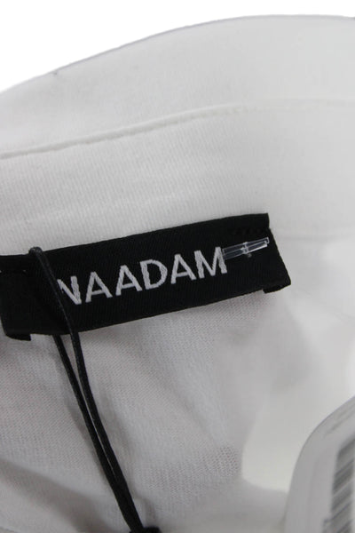 Naadam Mens Button-Down Polo Collared Long Sleeve Cotton White Solid Size L
