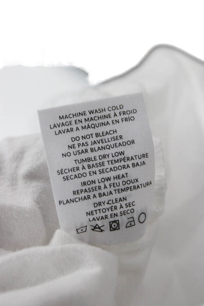 Naadam Mens Button-Down Polo Collared Long Sleeve Cotton White Solid Size L