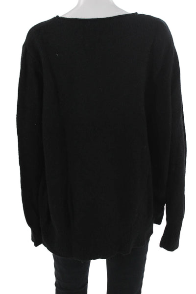 Renuar Unisex Black Pullover Sweater Round Neck Long Sleeve Size XL