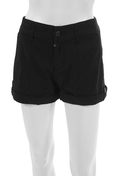 Astrid Unisex Chino Shorts Black Button 97% Cotton 3% Elastane Army Size L