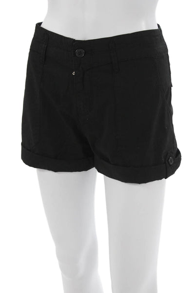 Astrid Unisex Chino Shorts Black Button 97% Cotton 3% Elastane Army Size L