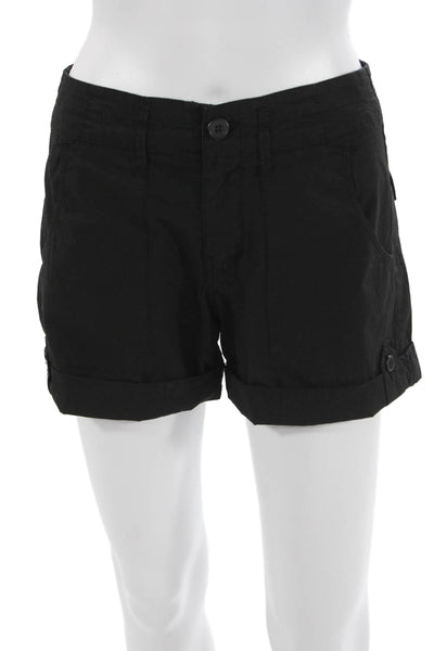 Astrid Unisex Cargo Shorts Black Cotton Elastane Button Army Size XS