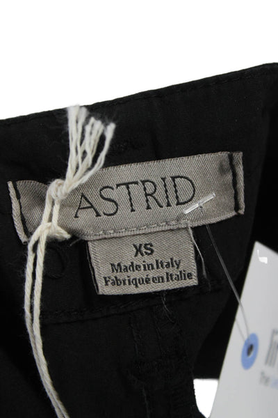 Astrid Unisex Cargo Shorts Black Cotton Elastane Button Army Size XS