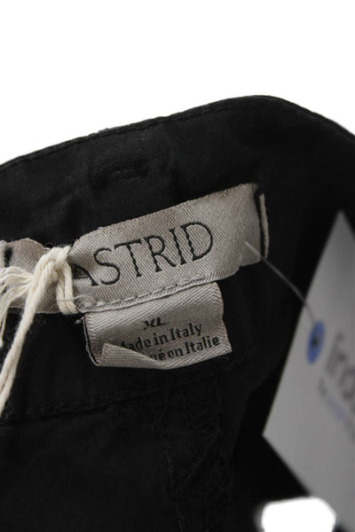 Astrid Unisex Chino Shorts Black Button Closure Size XL