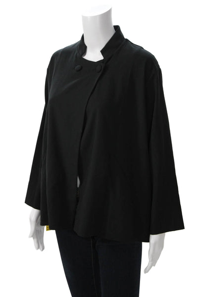Bitte Kai Rand Womens Designer Black Mock Neck Button Cape Long Sleeve Size S