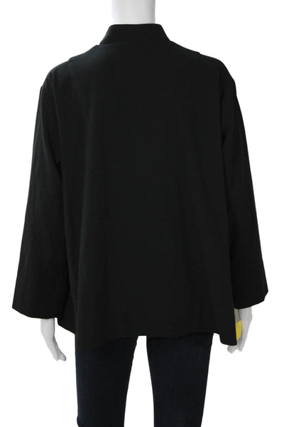 Bitte Kai Rand Womens Designer Black Mock Neck Button Cape Long Sleeve Size S