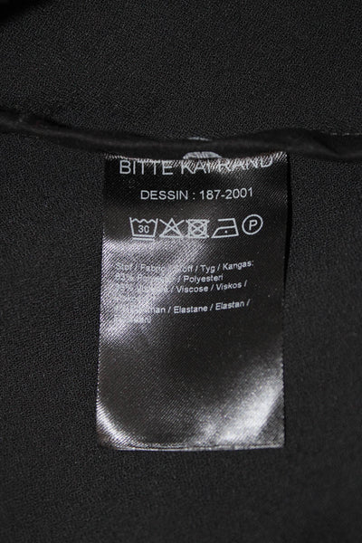 Bitte Kai Rand Womens Designer Black Mock Neck Button Cape Long Sleeve Size S