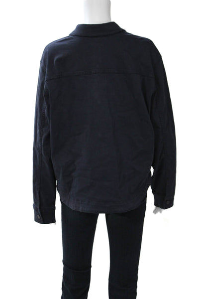 Renuar Unisex Collared Button Dark Blue Jacket Long Sleeve Size XL