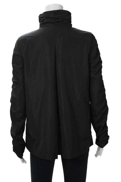 Renuar Womens Windbreaker Black High Neck Zip Army Long Sleeve Size XS
