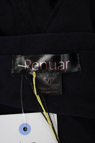 Renuar Womens Cardigan Black V-Neck Button Long Sleeve Size S