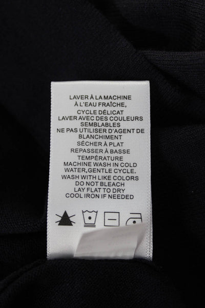 Renuar Womens Cardigan Black V-Neck Button Long Sleeve Size S